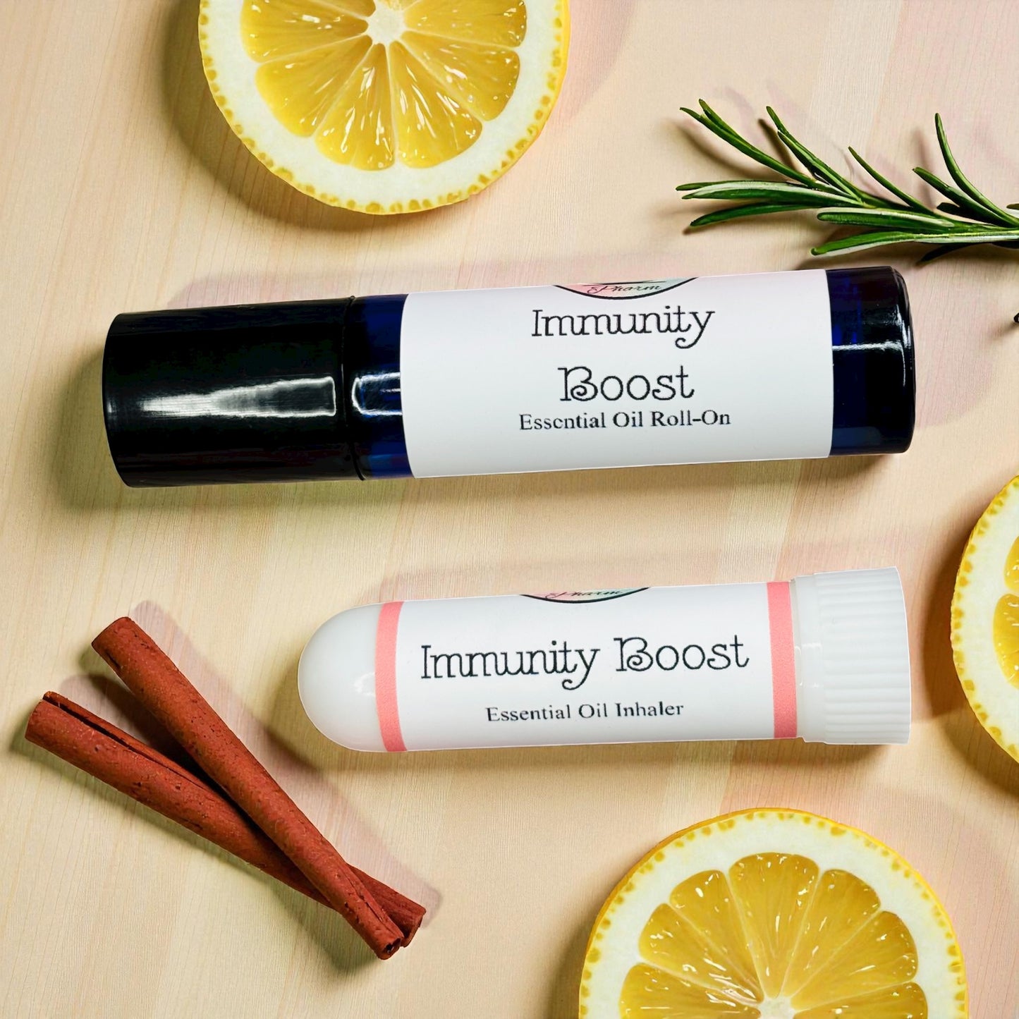 IMMUNITY BOOST ESSENTIAL OIL ROLL-ON & INHALER SET-Germ Fighter, Immune System Boost, Prevent Cold and Flu