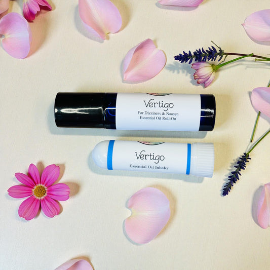VERTIGO ESSENTIAL OIL INHALER & ROLL-ON BLEND-Dizziness & Nausea Relief, Dizzy Spells, Aromatherapy For Vertigo