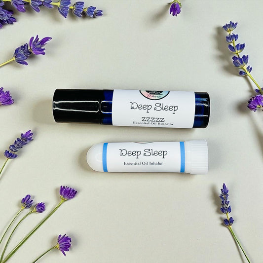 DEEP SLEEP ESSENTIAL OIL AND INHALER SET-Natural Sleep Aid, Insomnia Relief, Calming