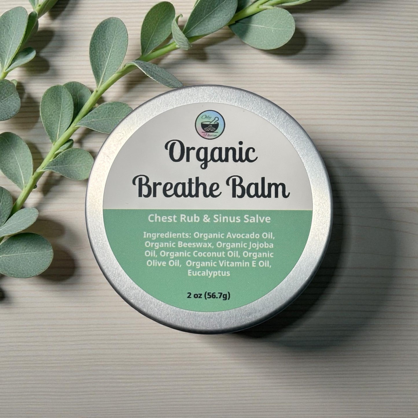 ORGANIC BREATHE BALM-Eucalyptus Chest Rub & Sinus Salve for Congestion, 2 oz