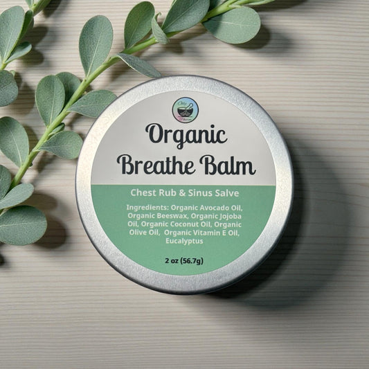 ORGANIC BREATHE BALM-Eucalyptus Chest Rub & Sinus Salve for Congestion, 2 oz
