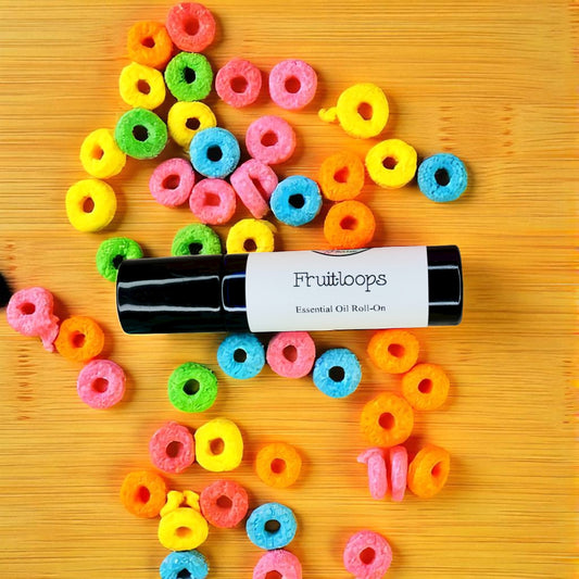 FRUIT-LOOPS MOOD BOOSTING ESSENTIAL OIL ROLL-ON-Lemongrass and Citrus, Natural Fragrance, Serotonin Boost, Stress Relief