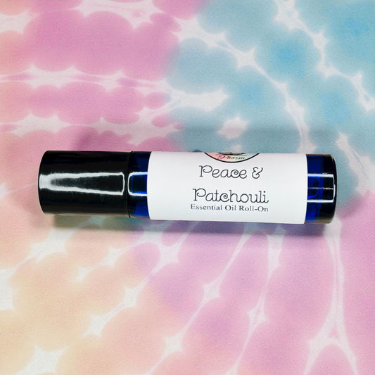 PEACE & PATCHOULI ESSENTIAL OIL ROLL-ON-Calming Fragrance, Natural Perfume, Meditation and Grounding