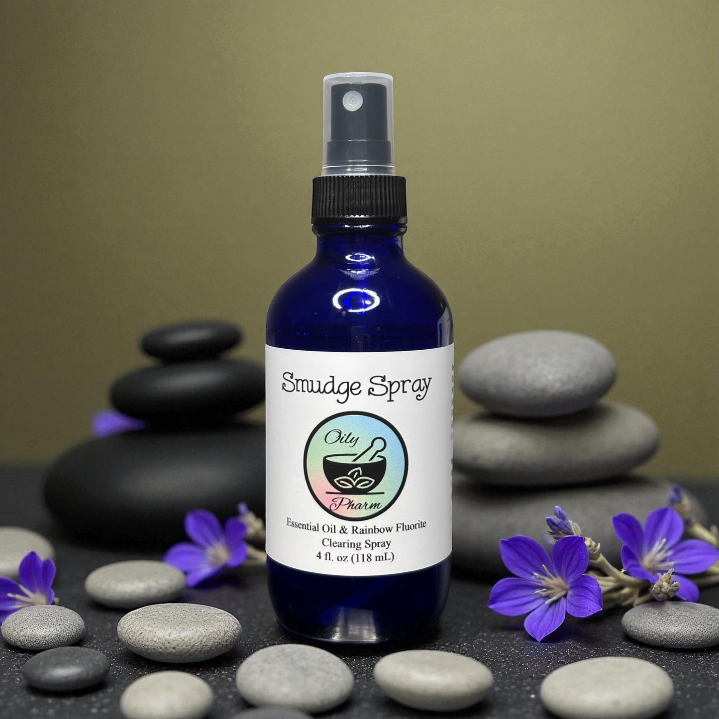 SAGE SMUDGE SPRAY - Smokeless Smudge Spray, Aura Cleansing, Essential Oils &Crystals, 4 oz