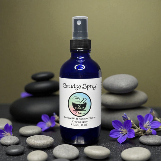 SAGE SMUDGE SPRAY - Smokeless Smudge Spray, Aura Cleansing, Essential Oils &Crystals, 4 oz