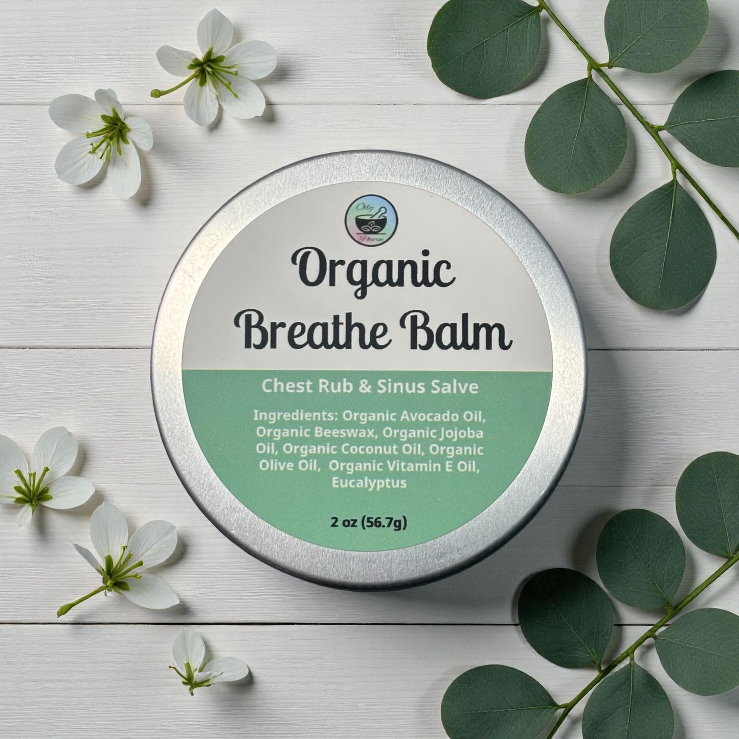 ORGANIC BREATHE BALM-Eucalyptus Chest Rub & Sinus Salve for Congestion, 2 oz