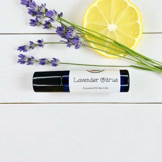 LAVENDER CITRUS ESSENTIAL OIL ROLL-ON BLEND-Calming Mood Booster, Reduce Stress & Anxiety