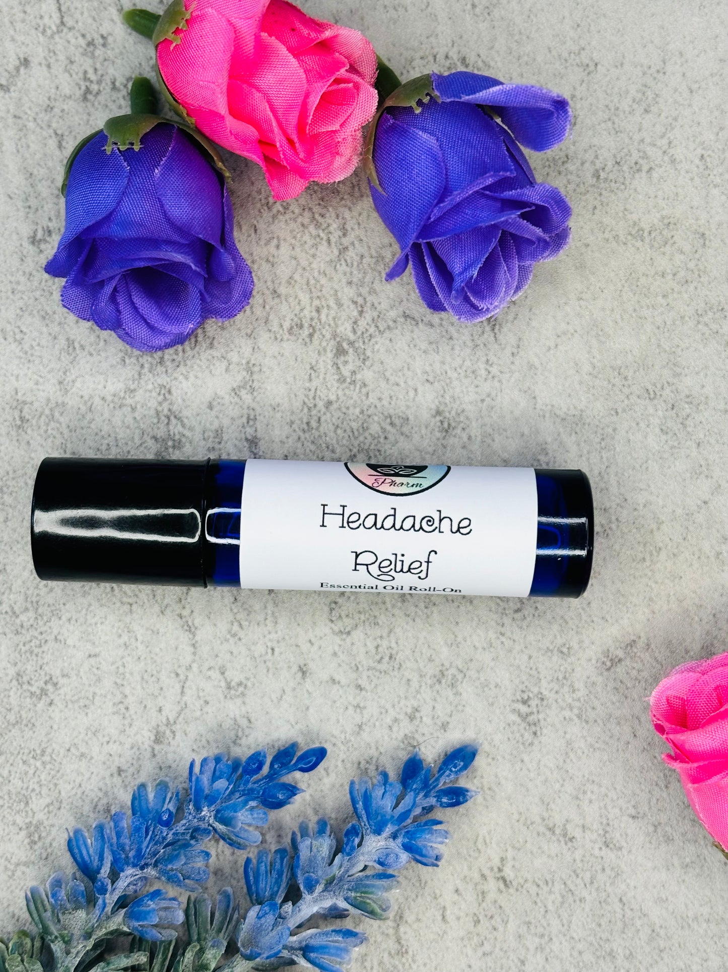 HEADACHE RELIEF ESSENTIAL OIL ROLL-ON | Migraine Pain | Sinus Headache | Sinus Pressure | Head Pain  | All Natural Relief | Stress Headache