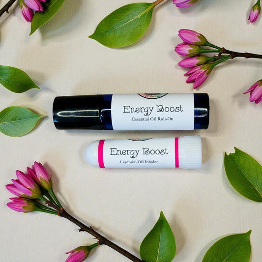 ENERGY BOOST ESSENTIAL OIL ROLL-ON & INHALER-Chronic Fatigue Remedy, Focus & Concentration