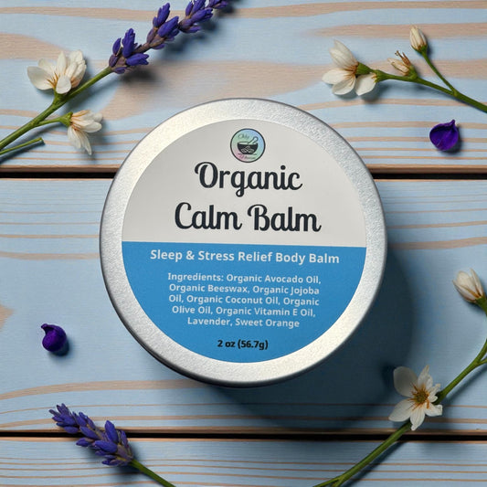 ORGANIC CALM BALM - Natural Essential Oil Face & Body Balm For Stress & Sleep, 2 oz