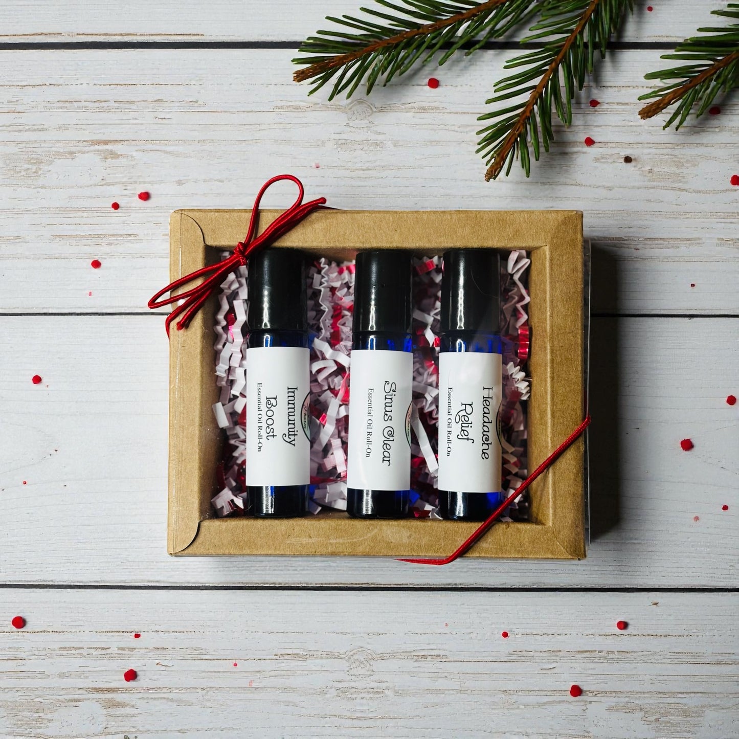 WELLNESS BOX GIFT SET-Immune Boosting Essential Oils, Cold & Flu, Natural Remedy For Sinuses, Headache & Migraine Relief