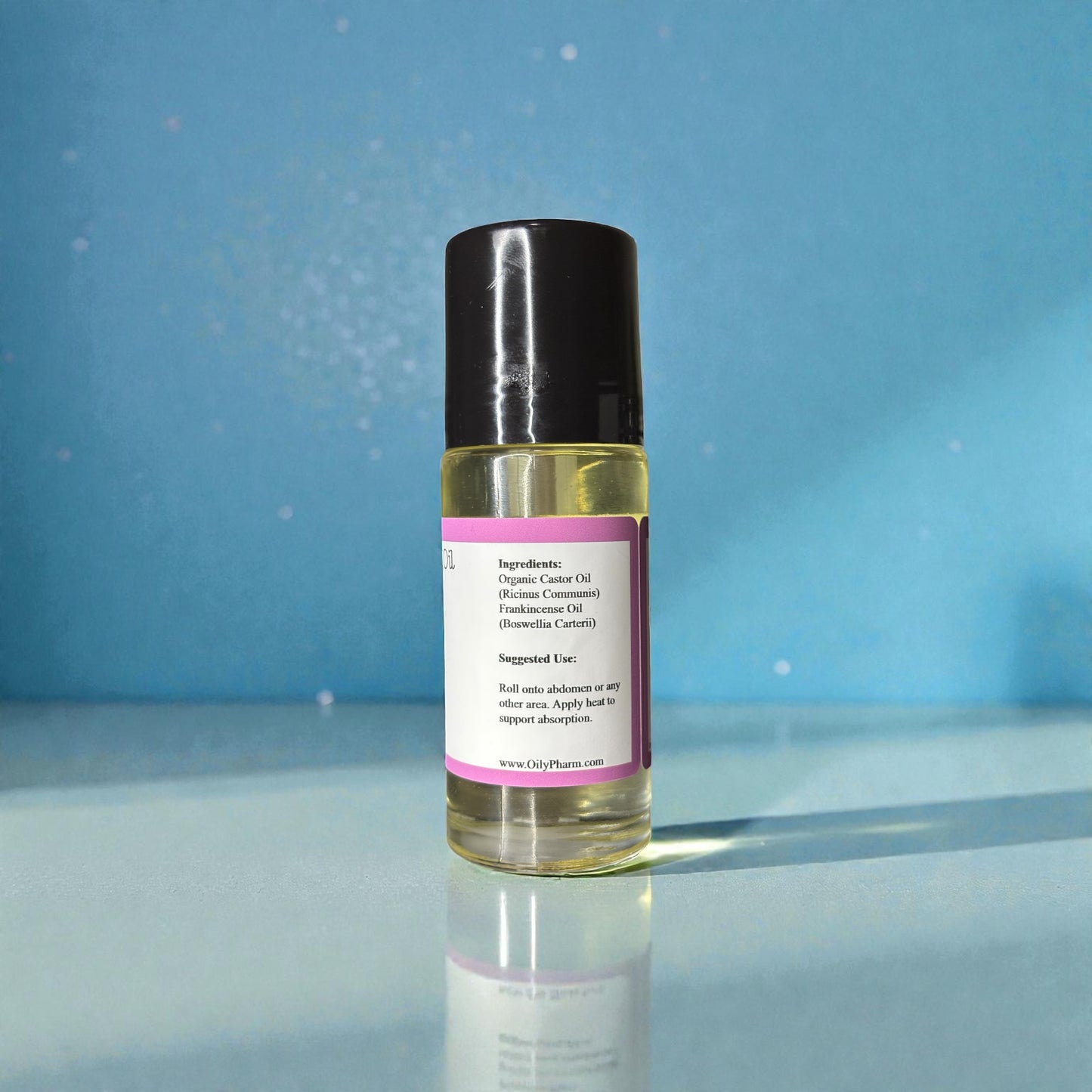 ORGANIC CASTOR OIL WITH FRANKINCENSE-Essential Oil Roll-On, Hexane-Free, Liver Detox, Anti-inflammatory, Natural Skincare, Pain Relief